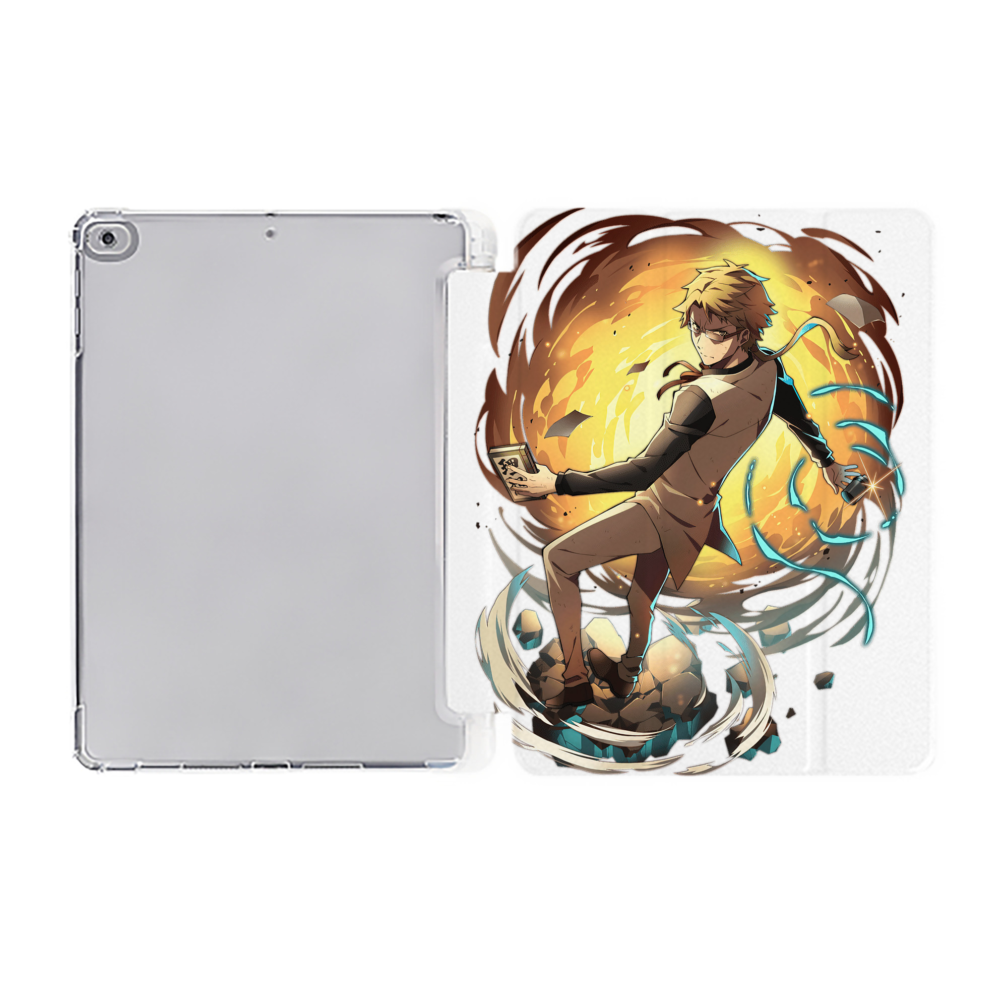 （画像用） 文豪ストレイドッグス Bungo Stray Dogs IPad ケース ペン収納付き 三つ折りスタンド PUレザー×シリコン 対応機種9.5/10.5/10.9インチ